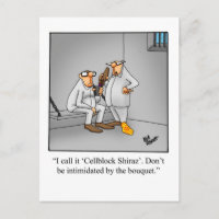 Tarjeta postal de humor de vino divertido