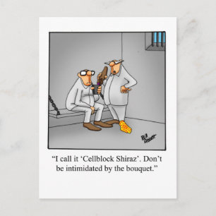Tarjeta postal de humor de vino divertido 