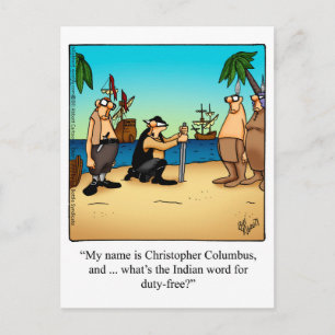 Tarjeta postal de humor del Día de Colón