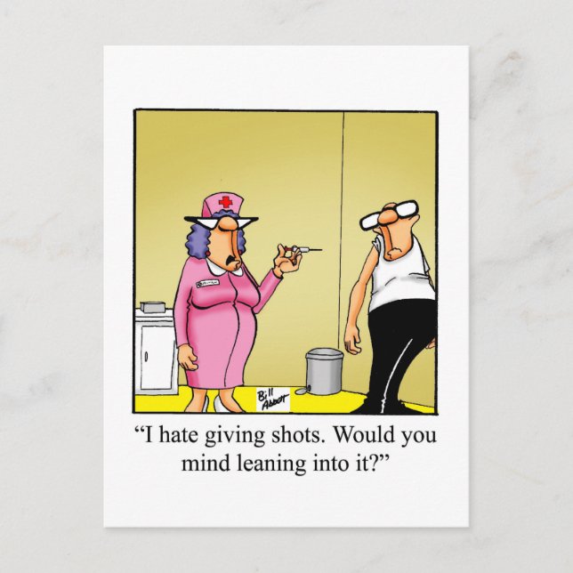 Tarjeta postal de humor divertida para desear una  (Anverso)
