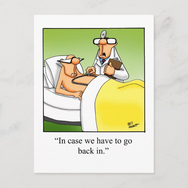 Tarjeta postal de humor divertida para desear una  (Anverso)