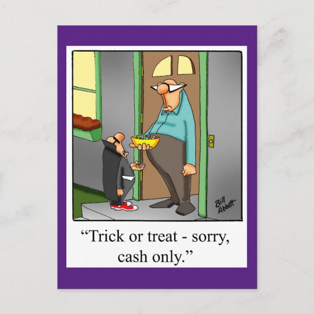 Tarjeta postal de humor divertido de Halloween "Sp (Anverso)