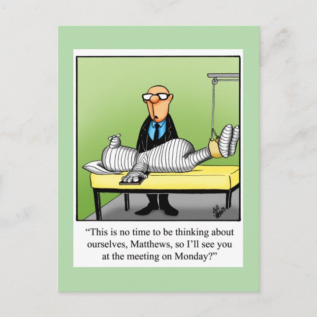 Tarjeta Postal de Humor para Desear una Rápida Rec (Anverso)