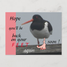 Tarjeta postal de humor para recuperarse pronto Oy
