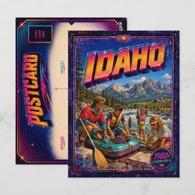 Tarjeta postal de Idaho de los 80 retro (Anverso / Reverso)