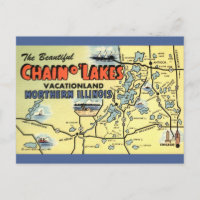 Tarjeta postal de Illinois - Cadena de Lagos