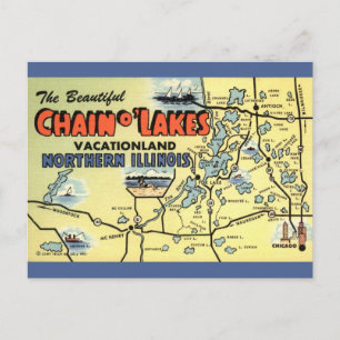 Tarjeta postal de Illinois - Cadena de Lagos