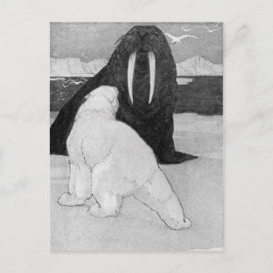 Tarjeta postal de ilustración clásica