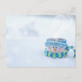 Tarjeta postal de ilustración de muñeco de nieve