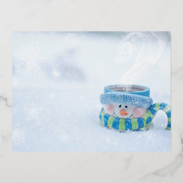 Tarjeta postal de ilustración de muñeco de nieve d