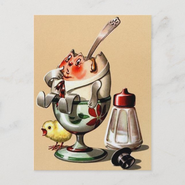 Tarjeta postal de Ilustracion de Pascua Vintage (Anverso)