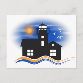 Tarjeta postal de Ilustracion del faro negro
