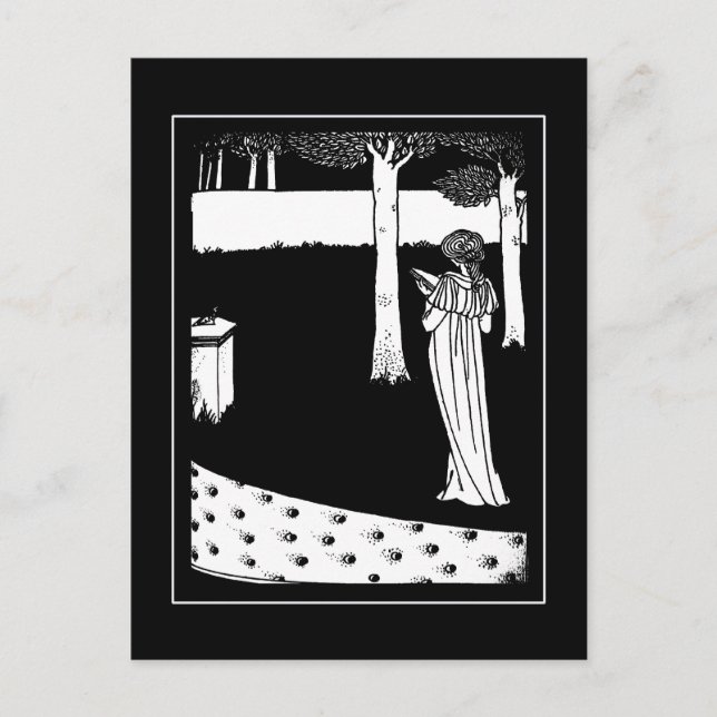 Tarjeta postal de Ilustracion Vintage Beardsley La (Anverso)