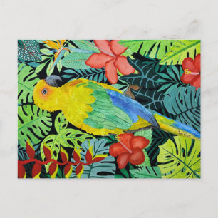 Tarjeta postal de impresión de aves