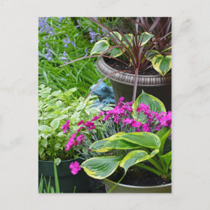 Tarjeta postal de impresión de jardín de primavera