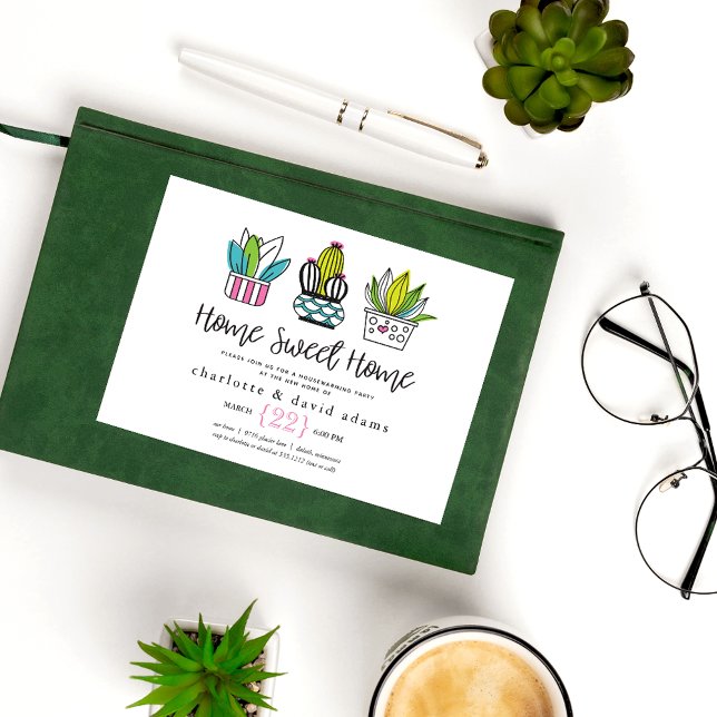 Tarjeta postal de inauguración de casa con plantas (Subido por el creador)