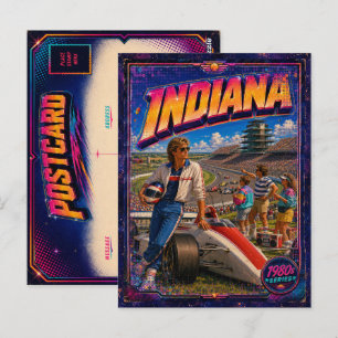 Tarjeta postal de Indiana de los 80 retro