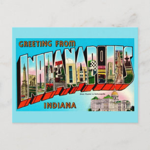 Tarjeta postal de Indianapolis colorida de felicit