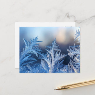 Tarjeta postal de invierno de cristal de escarcha