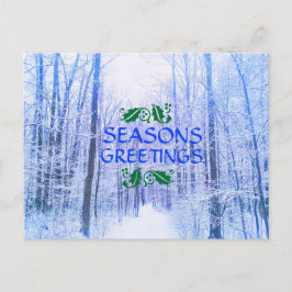 TARJETA POSTAL DE INVIERNO GREETINING WOODS
