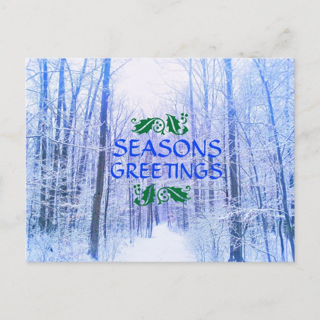 TARJETA POSTAL DE INVIERNO GREETINING WOODS (Anverso)