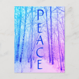 TARJETA POSTAL DE INVIERNO PEACE PURPLE