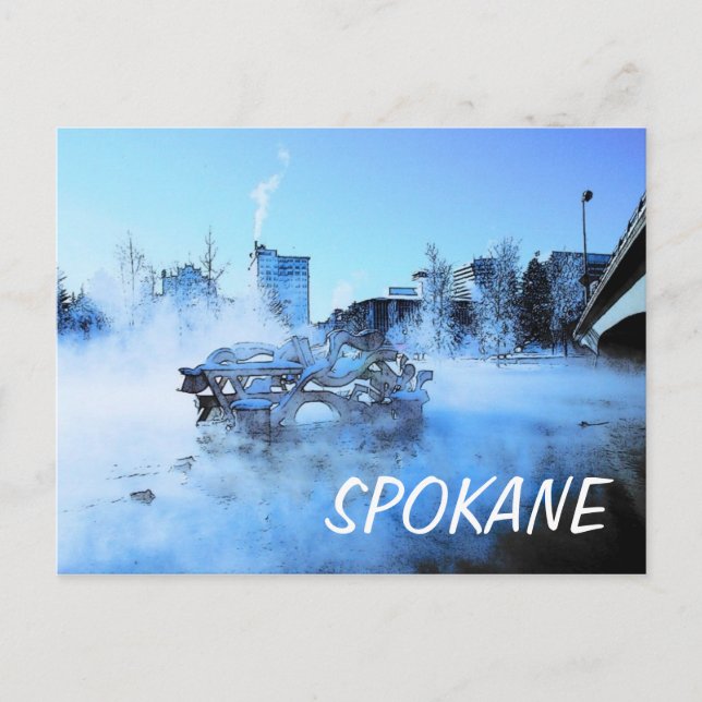 Tarjeta postal de invierno Spokane - Personalizada (Anverso)