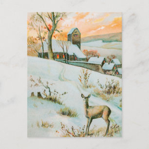 Tarjeta postal de invierno vintage