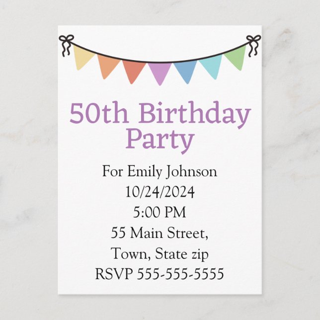 Tarjeta Postal de Invitación (Anverso)