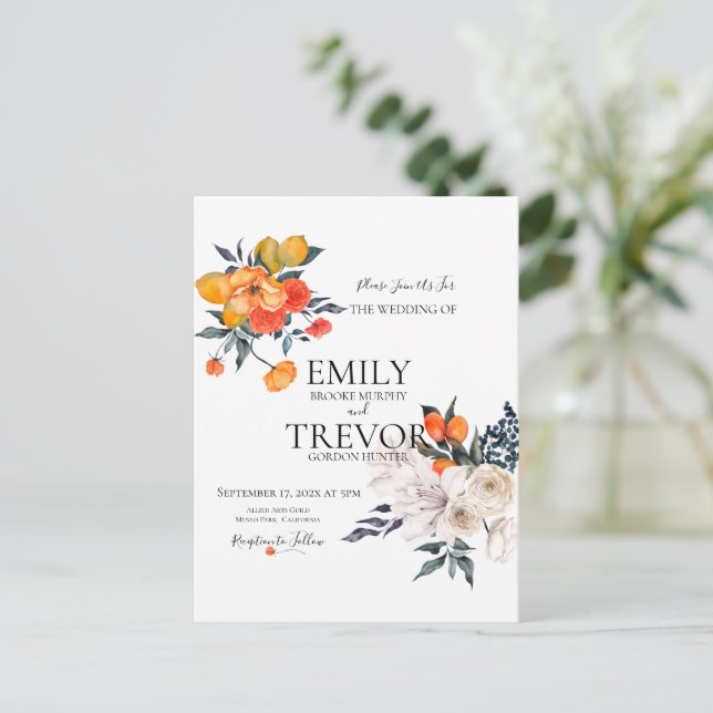 Tarjeta postal de invitación (Anverso de pie)