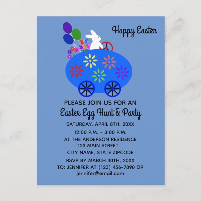 Tarjeta postal de invitación #2 para huevo de cone (Anverso)