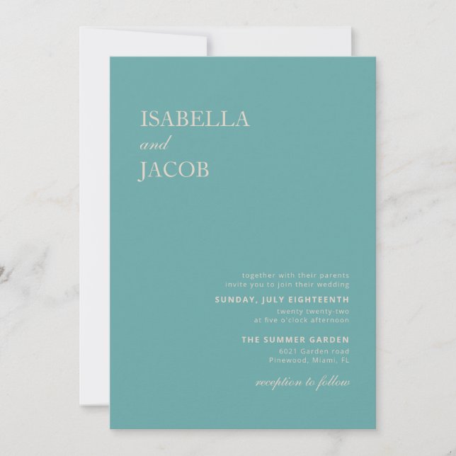 Tarjeta postal de invitación a boho verde sabio (Anverso)