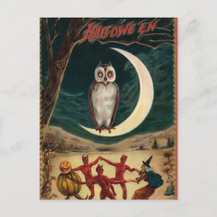 Tarjeta postal de invitación a bruja y malvado de
