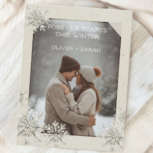 Tarjeta postal de invitación a cena de boda íntima