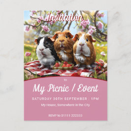 Tarjeta postal de invitación a evento para picnic 