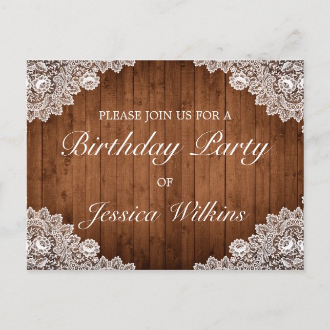 Tarjeta postal de invitación a fiesta de cumpleaño (Anverso)