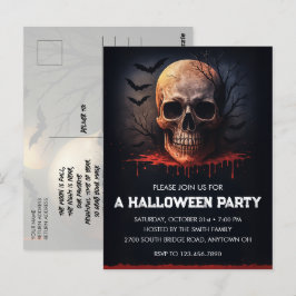 Tarjeta postal de invitación a fiesta de Halloween
