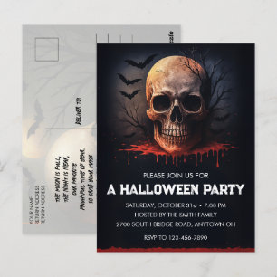 Tarjeta postal de invitación a fiesta de Halloween