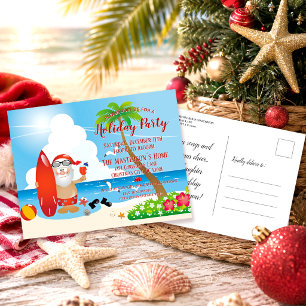Tarjeta postal de invitación a fiesta de Navidad d