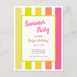 Tarjeta postal de invitación a fiesta de verano de