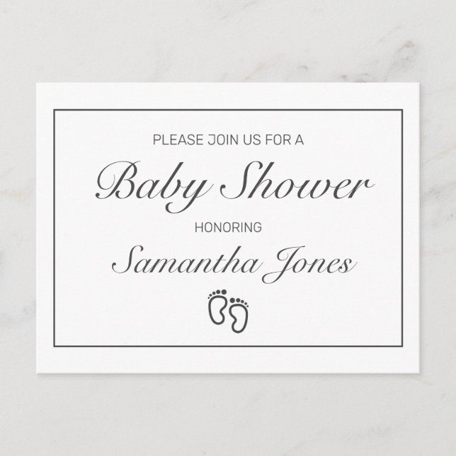 Tarjeta postal de invitación a Invitación Baby Sho (Anverso)