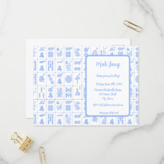 Tarjeta postal de invitación a juegos para Mah Jon