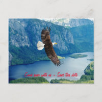 Tarjeta postal de invitación a la avalancha del ág