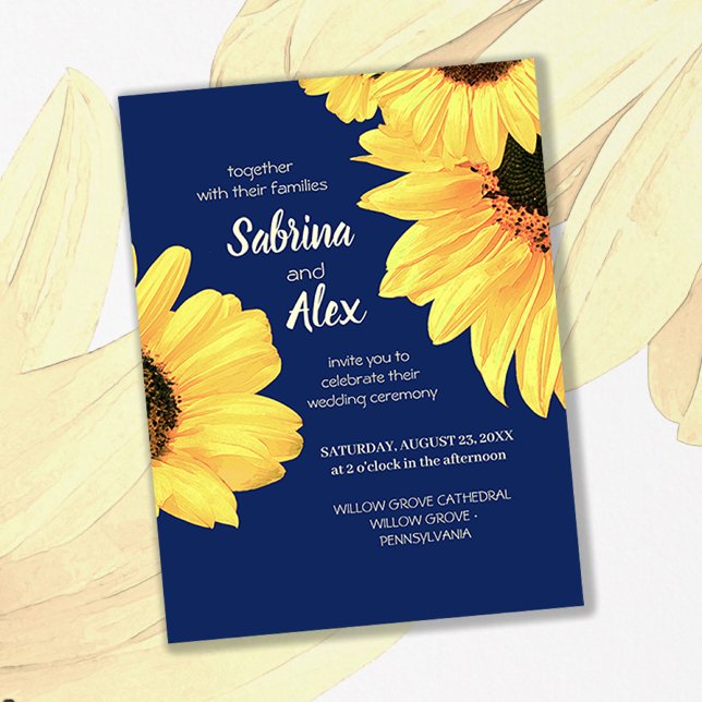 Tarjeta postal de invitación a la boda de girasole (Subido por el creador)