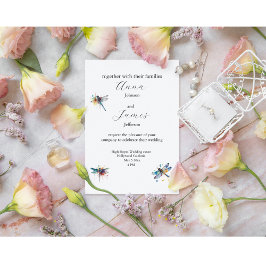 Tarjeta postal de invitación a la boda de la libél