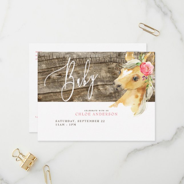 Tarjeta postal de invitación a la ducha para bebé  (Anverso/Reverso In Situ)