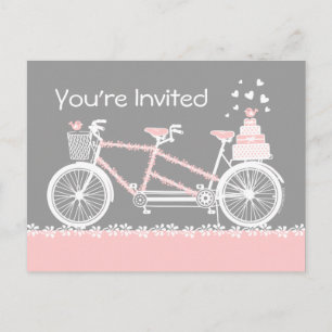 Tarjeta postal de invitación a la ducha Tandem Bic