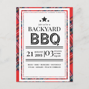 Tarjeta postal de invitación a la fiesta de barbac