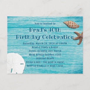 Tarjeta postal de invitación a la fiesta de concha