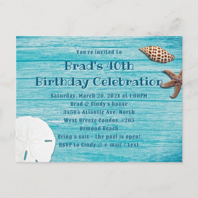 Tarjeta postal de invitación a la fiesta de concha (Anverso)